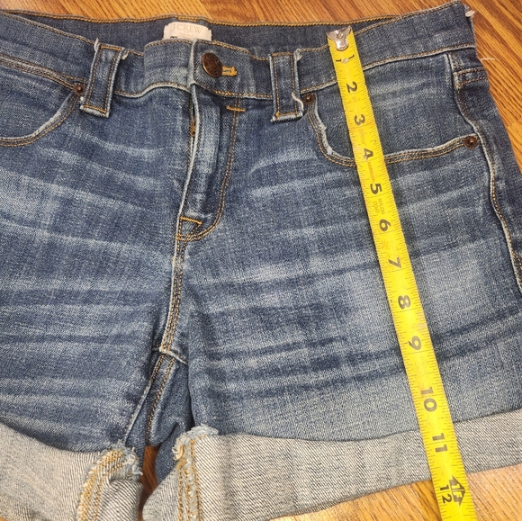 J Crew Jean Shorts Womens 29, US 8 Blue Rolled Hem Stretch Denim - Picture 4 of 9